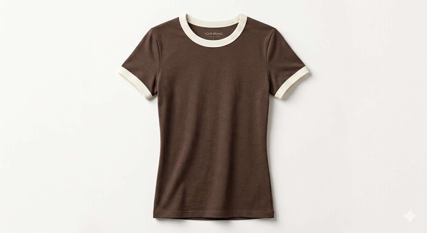 Women’s Classic Ringer T-Shirt – Brown